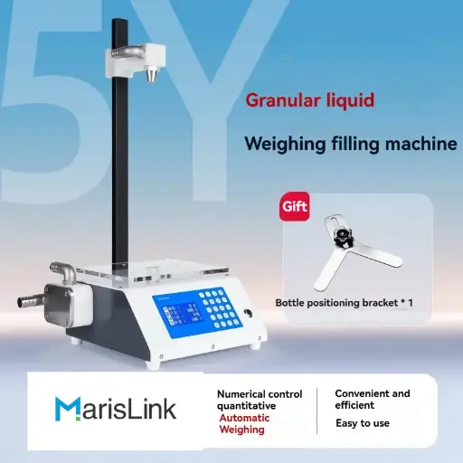 Small Automatic Quantitative Liquid Filling Bottling Machine with Particles for Chili Sauce Passion Fruit Jam Scrub Hand Soap